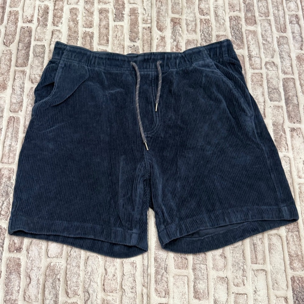 Faherty Brand Mens Navy Blue Corduroy Shorts Organic Cotton MBS2430-RVY Medium